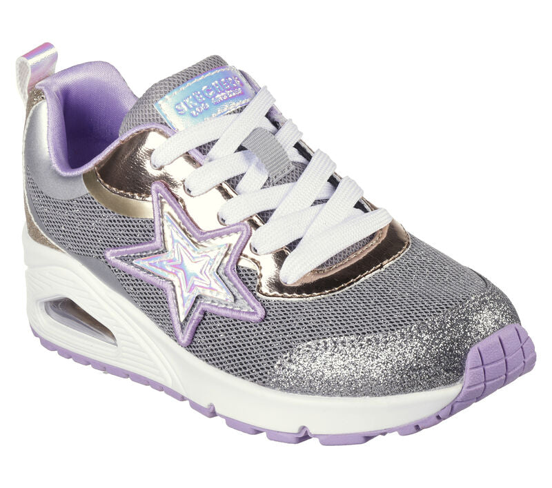 Skechers Uno Starry Vibe Girls Lace Trainers 310542L GUMT
